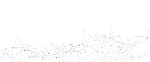  Abstract geometric background of science and technology concept. Digital technology futuristic internet network speed connection white background.