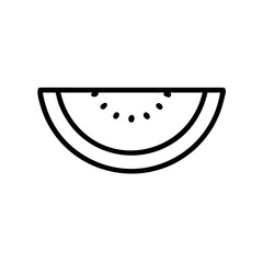 Watermelon slice icon in black outline on white background