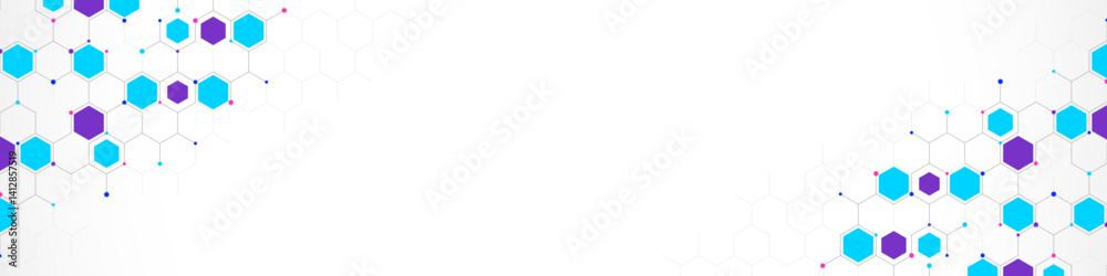 Fototapete Abstract geometric background with hexagons shape pattern for banner or website header template