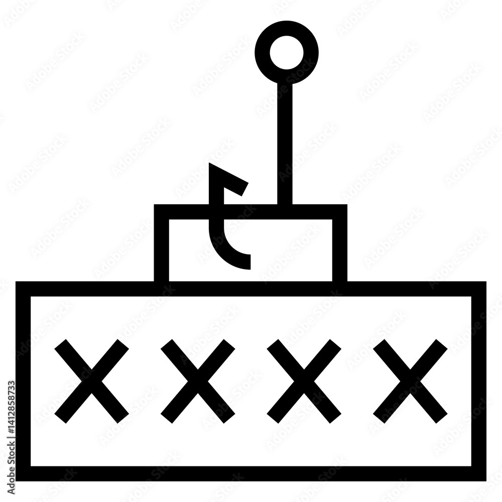 Poster password phishing vector icon