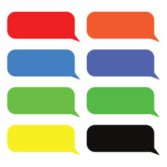 Fototapeta premium Colorful Speech Bubbles: A set of eight brightly colored speech bubbles in various shapes and sizes, perfect for adding a pop of personality to any design project.