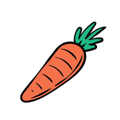 carrot easter day doodle vector illustration hand drawn cartoon