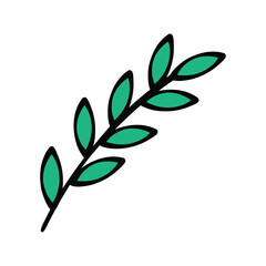 Obraz premium thyme leaf easter day doodle vector illustration hand drawn cartoon
