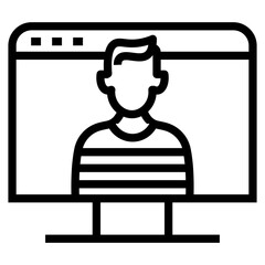online prisoner vector icon