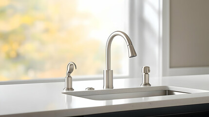 Modern Stainless Steel Kitchen Faucet Over Sink