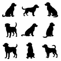 Dog silhouettes vector
