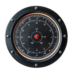 Vintage Nautical Gauge with Isolated.