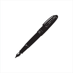 Black silhouette of a ballpoint pen