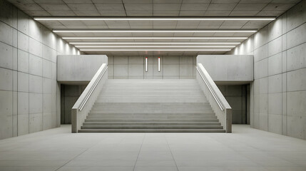 Obraz premium Modern Concrete Staircase Interior Design