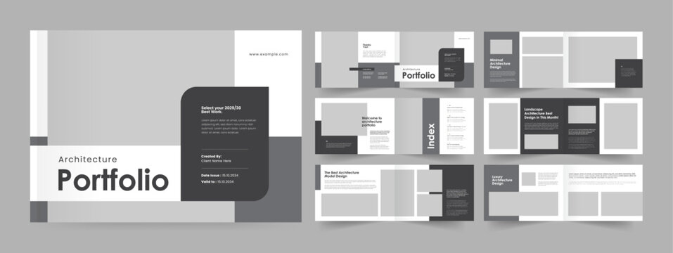 minimalist portfolio design, landscape portfolio template, business portfolio catalogue template.