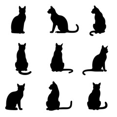 Set Black silhouettes of plants