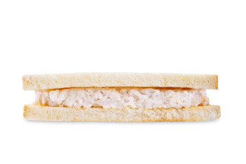 Chicken salad sandwich on a white isolated background