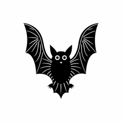 creative Silhouette bat Icon Vector Illustration
