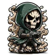 Gaming Grim Reaper Character Illustration