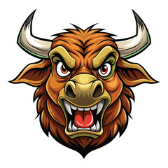 Obraz premium Angry Bull Head Illustration
