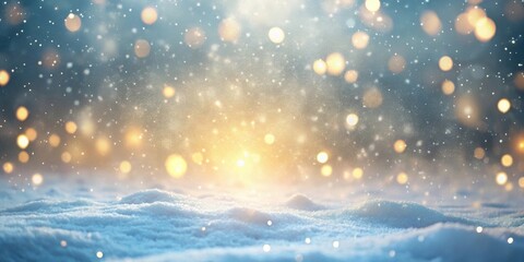 Winter Wonderland Scene Sparkling Snowdrift with Festive Lights