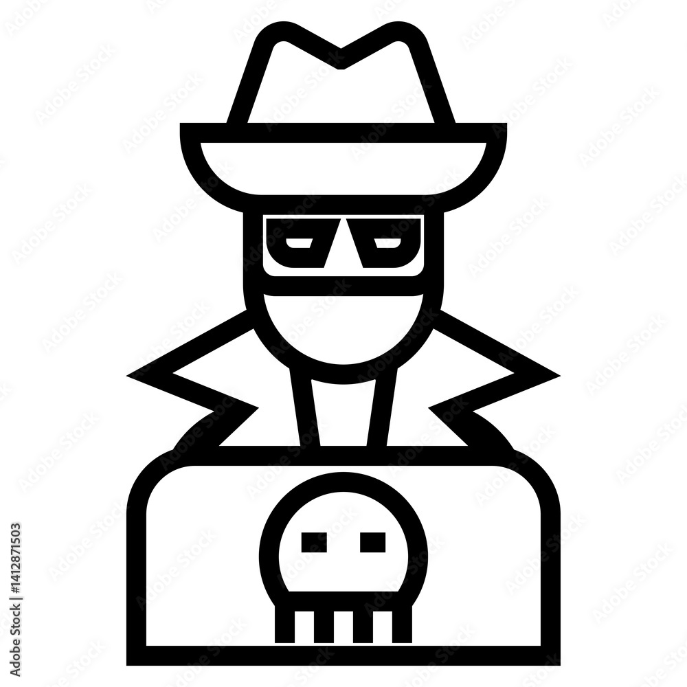 Poster hacking vector icon