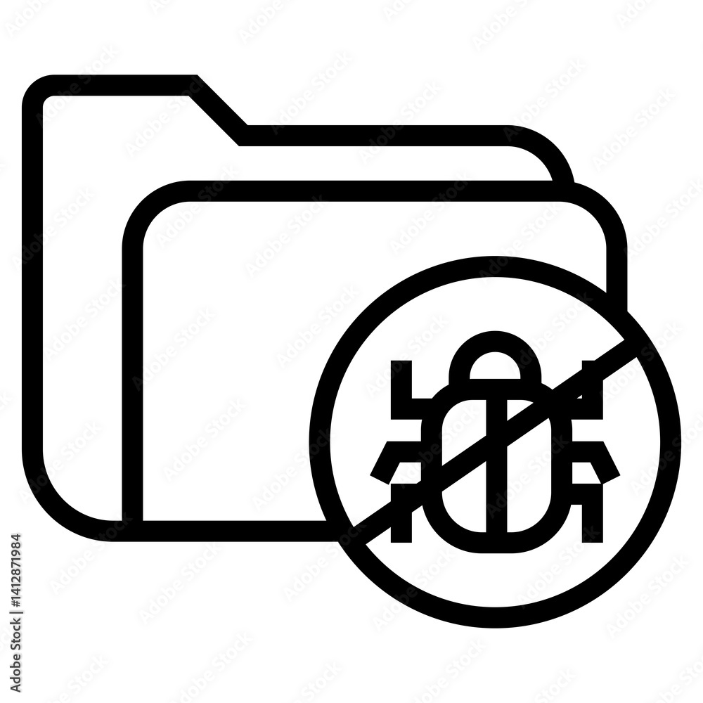 Poster destroy infected files vector icon