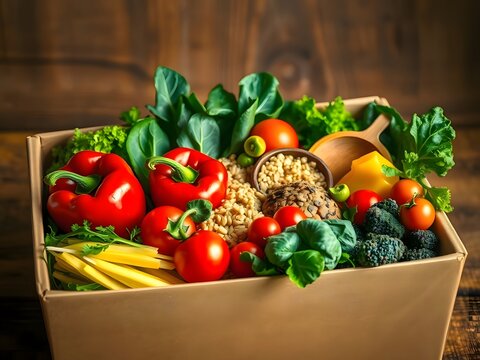 fresh vegetables in a box