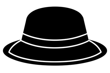 Bucket Hat Silhouette Vector Illustration Black and White