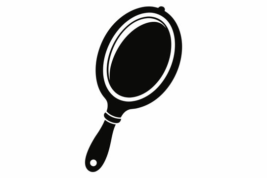 recommend clip art: Hand Mirror Silhouette Vector Illustration Black and White