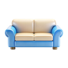 Fototapeta premium Sofa 3D icon isolated on white background