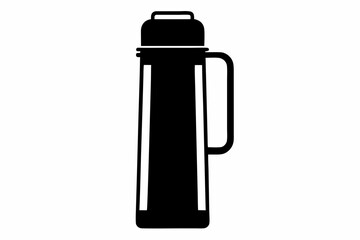 Thermos Flask Silhouette Vector Illustration Black and White