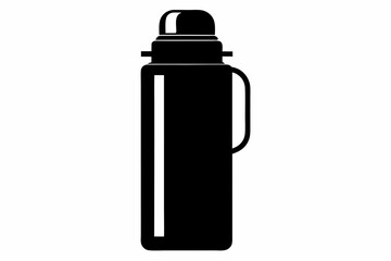 Thermos Flask Silhouette Vector Illustration Black and White