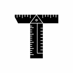creative details T-square Icon Vector Illustration