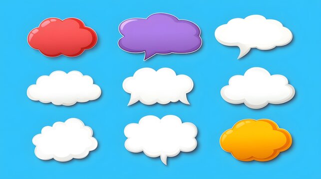 Comic books dialog bubbles. Cartoon book superhero scrapbook page template empty comical speech clouds graphic art frame layout template illustration. Pop art background with blank balloons 