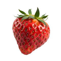Single Ripe Red Strawberry Isolated on Light Background