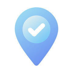 3d location pin icon isolated on transparent background