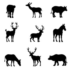 wild animals silhouettes