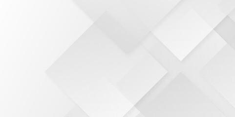 White and gray rectangle geometric concept technology modern futuristic subtle abstract background. Modern gray abstract vector long banner background. Futuristic technology concept graphic design.	