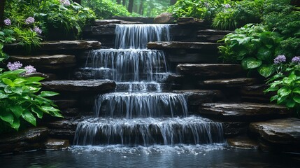 Waterfall Garden Scenic Nature Relaxing.