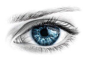 Closeup Blue Eye Artistic Grayscale Image