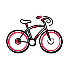 Obraz premium Cycling Icon in Minimalist Style with Red and Black Colors 