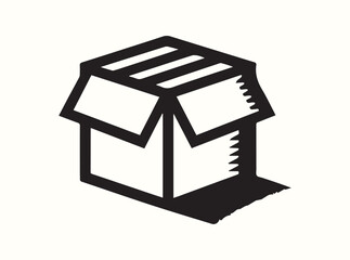 Outline of Product Packaging Box on White Background