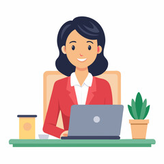 Business  women Working on laptop 