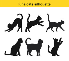 Cat Silhouettes Collection Vector Graphics