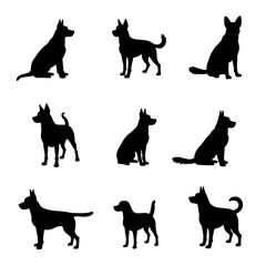 dog silhouettes vector