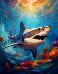 Ölgemälde Hai