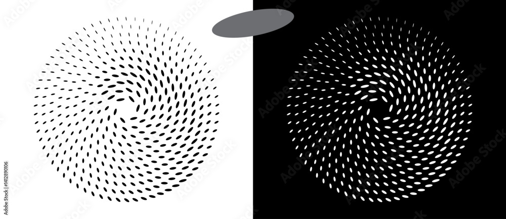 Leinwandbilder modern abstract background. halftone ovals in circle form. round logo, design element or icon. vecto