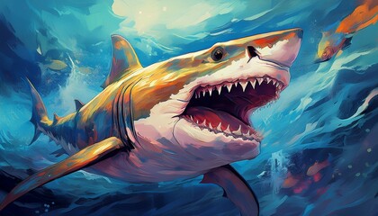 Ölgemälde Hai