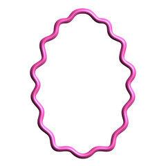 3D pink wavy frame abstract 