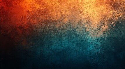Obraz premium Vibrant orange and teal gradient background with a rough, textured surface. Perfect for websites, presentations, or any design project needing a bold, abstract feel.