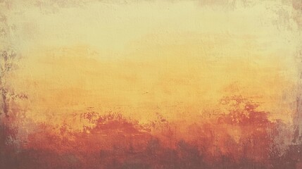 A serene landscape of blended warm sunset colors creates a peaceful ambiance, with gentle transitions from orange to yellow. The textured surface adds depth and richness to the scene