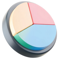 Obraz premium colorful investment pie chart model representing financial distribution clipart Photo isolated on transparency background