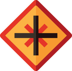 railroad crossing sign isolated on white