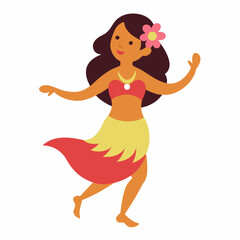 Fototapeta premium a tahitian girl in a pareo and flower lei dancing